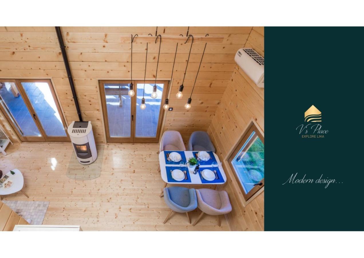 V'S Place - Wooden House With Heated Pool And Outdoor Sauna Otocac Ngoại thất bức ảnh