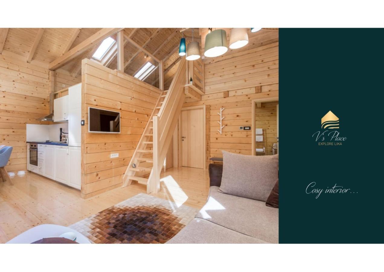 V'S Place - Wooden House With Heated Pool And Outdoor Sauna Otocac Ngoại thất bức ảnh